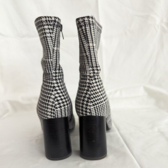 Jeffrey Campbell Coma W11 Neoprene Houndstooth Block Heel boots - Picture 4 of 8